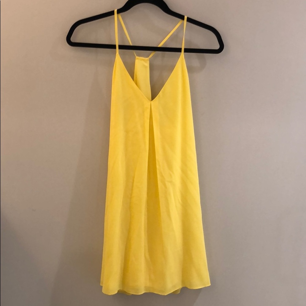 Alice & Olivia yellow racerback dress